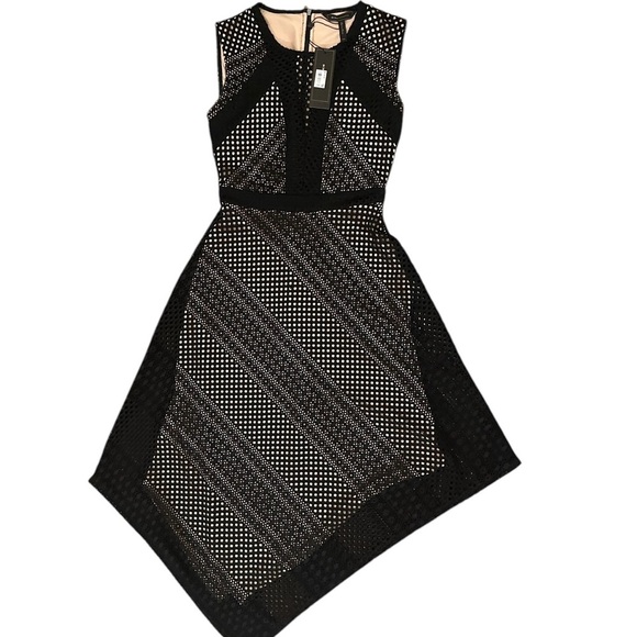 BCBG MaxAzria Black Tracie Asymmetrical Lace Fairy Dress - Size XXS - NEW - Picture 11 of 12